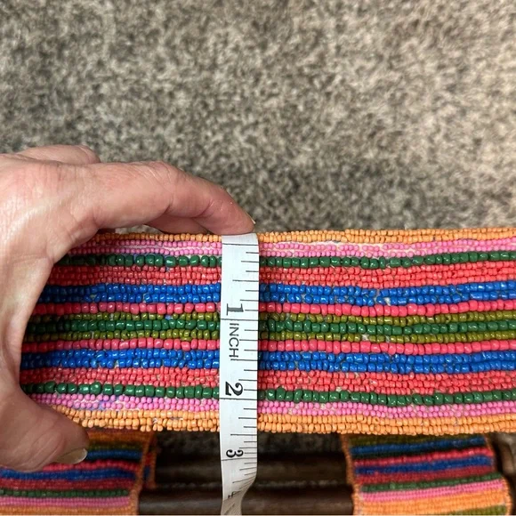 ANTONIO MELANI Beaded Tote w/ Bamboo Handles NWOT - Picture 12 of 12